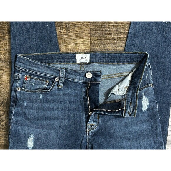 Hudson‎ Jeans Natalie Midrise Super Skinny Ankle Raw Hem Size 27 Distressed - Picture 7 of 11